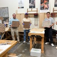 Walnut and Maple Brick Pattern Cutting Board