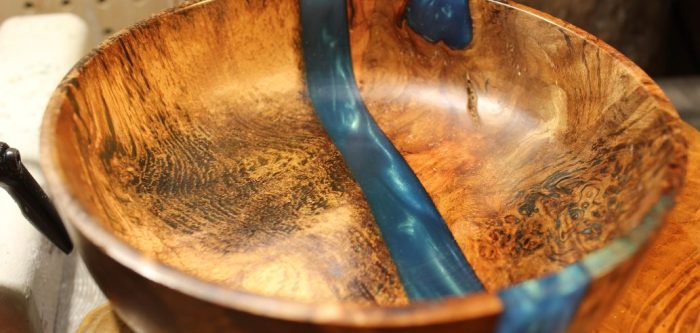Turning a Wood & Resin River Bowl